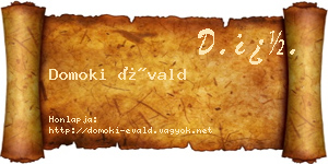 Domoki Évald névjegykártya